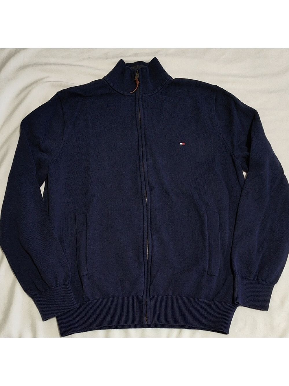 Tommy Hilfiger Men's Dark Blue Zip-Up Sweater